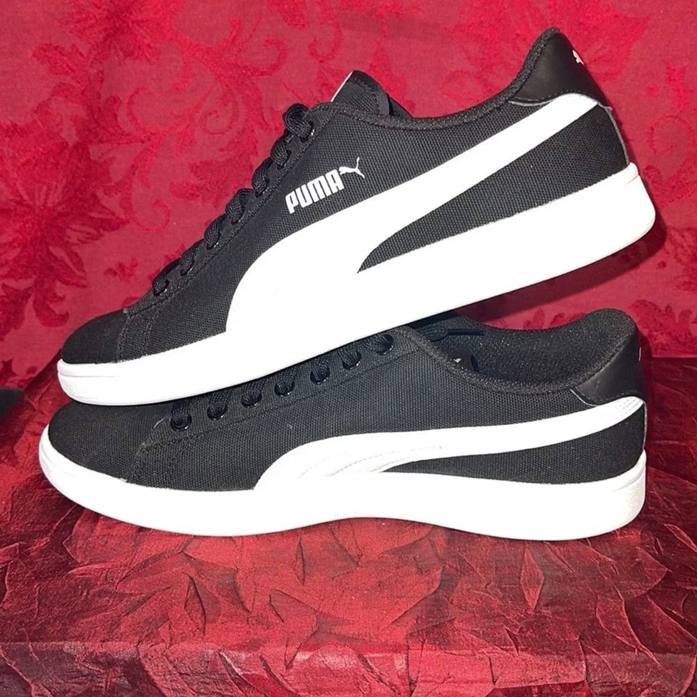 Puma Soft Foam Optimal Comfort Men's Sneakers Black White Canvas‎  7 1/2 NWOT
